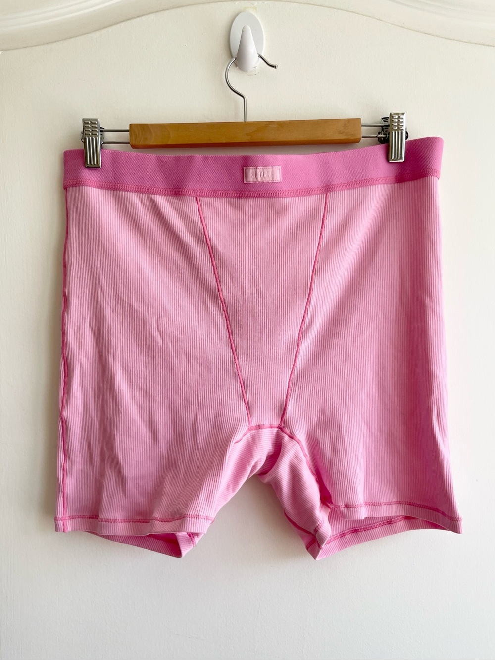 Skims Womens Cotton Pink Rib Boxer Size 2X Plus Size
